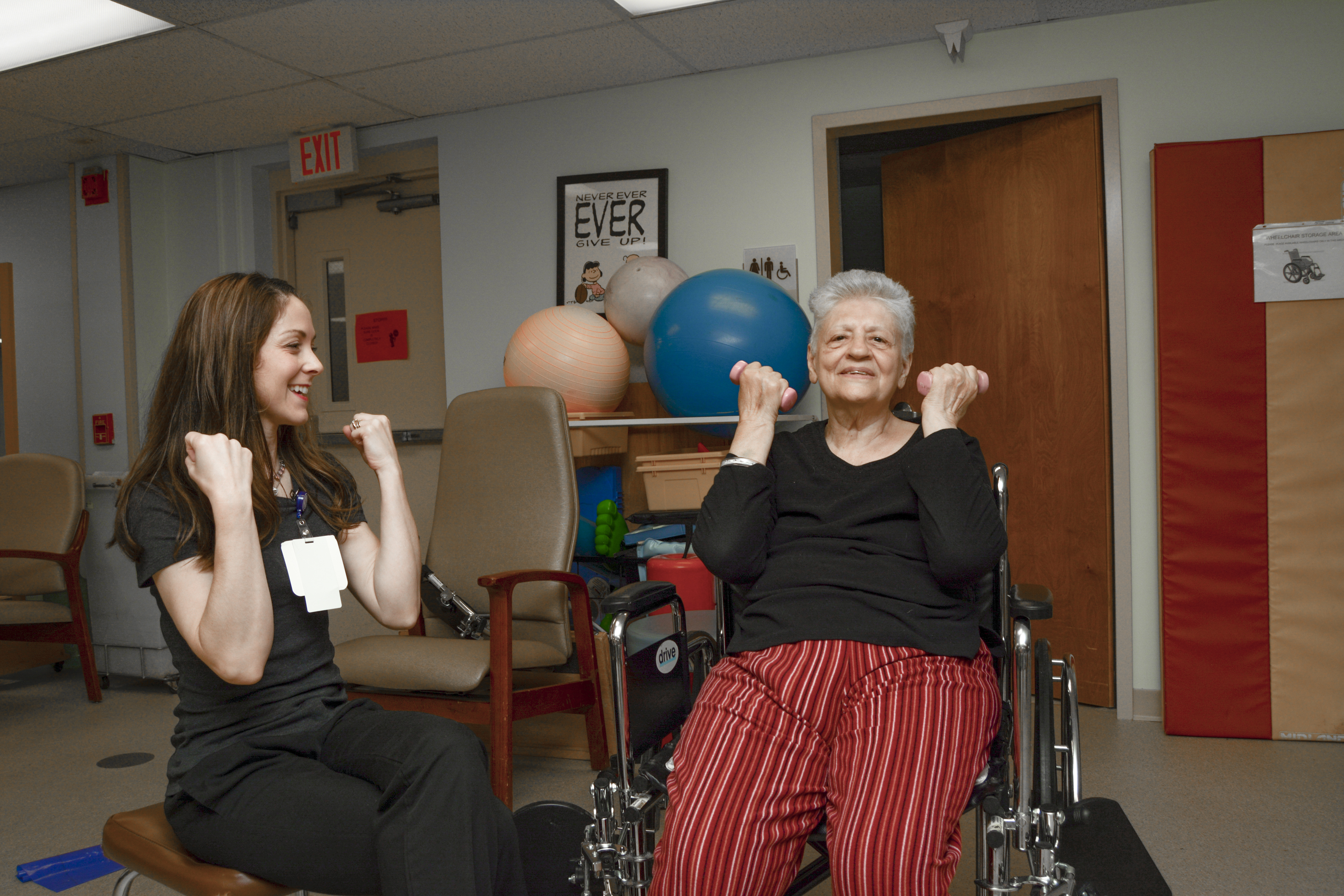 UPMC physical therapist working with woman